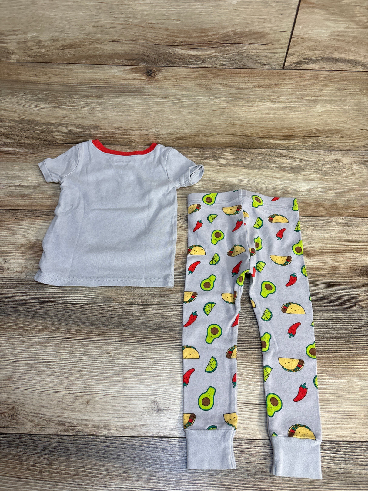 Old Navy 2pc Lets Taco Bout It Pajama Set Grey sz 2T