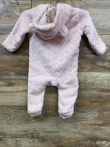 Penelope Mack Heart Print Plush Bunting Pink sz 0-3m
