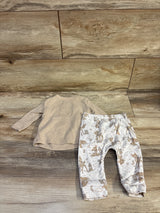 Disney Baby 2pc Bambi Kimono Shirt & Pants Set Tan sz 3/6m