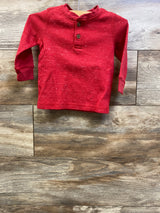 Jumping Beans Waffle Knit Henley Shirt Red sz 12m