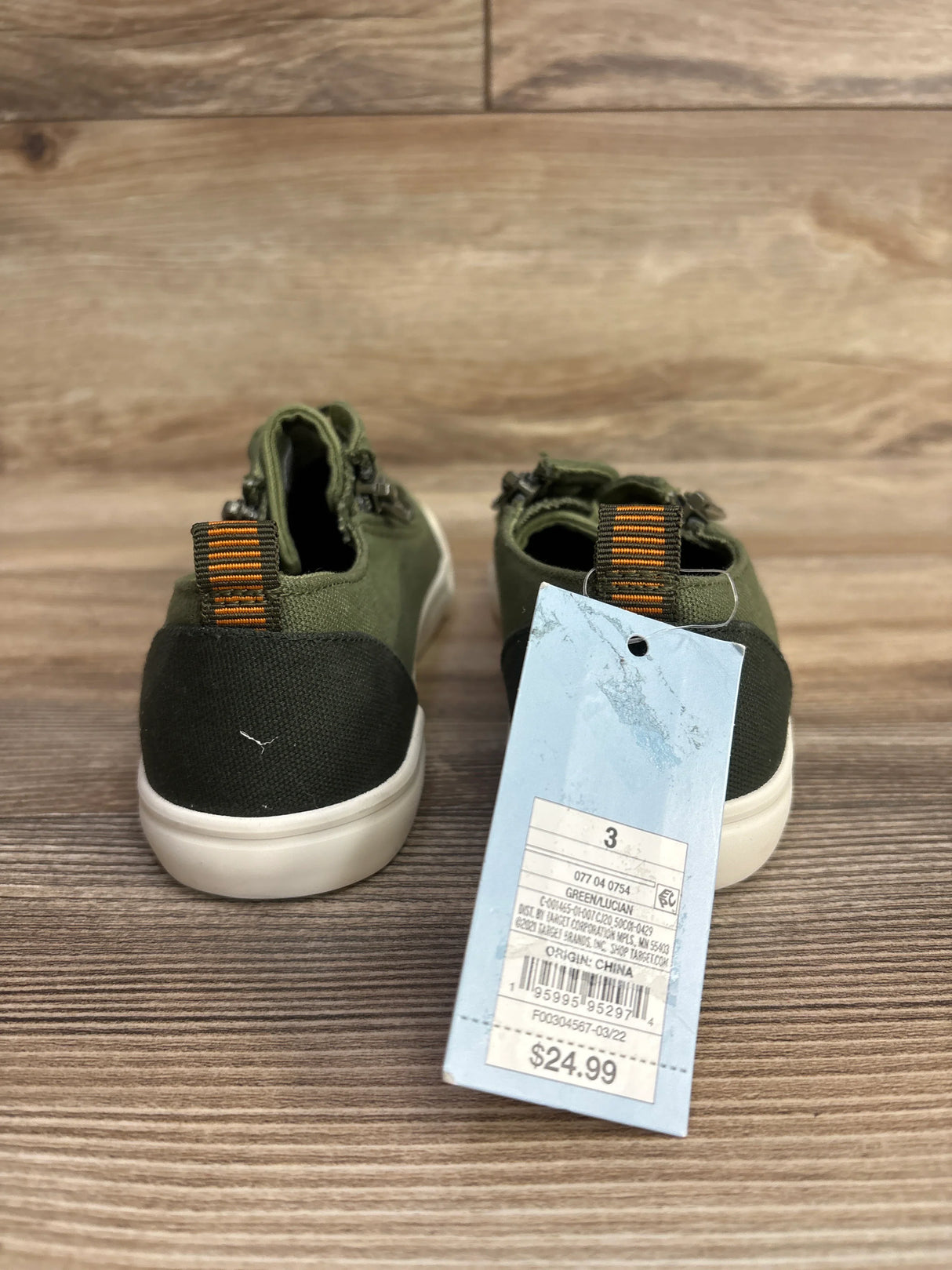 NEW Cat & Jack Lucian Double Zipper Sneakers Green sz 3Y