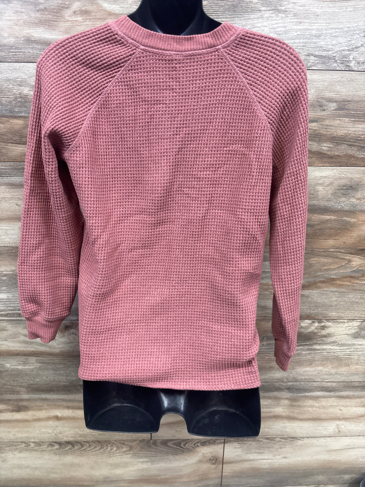 Old Navy Maternity Oversized Cozy Waffle Henley Top in Deep Rose sz Small