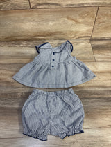 Just One You 2pc Striped Top & Bloomers Set Blue sz 3m