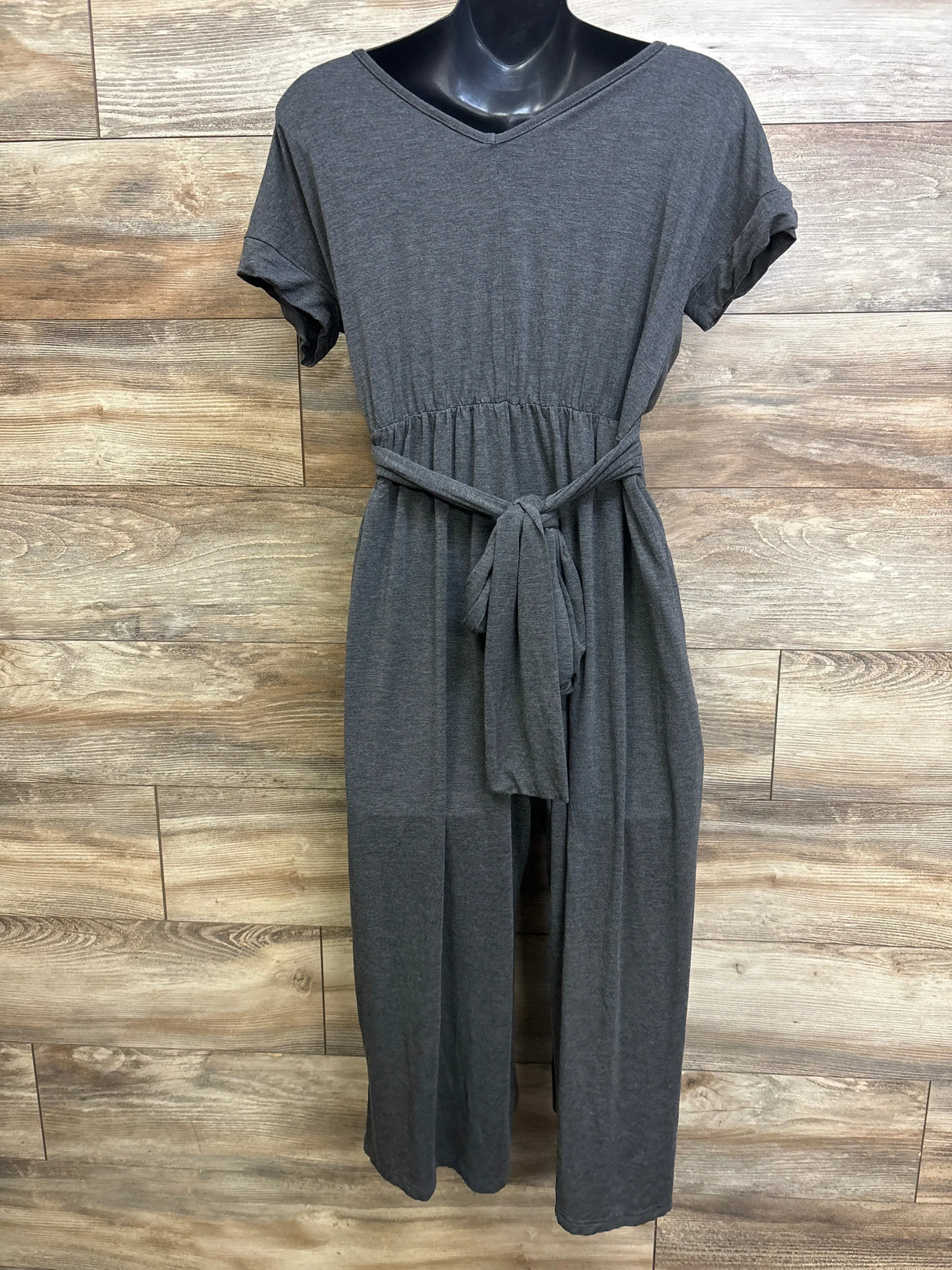 Latched Mama V-Neck Nursing Jumpsuit Charcoal sz Large