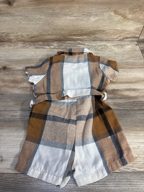 Plaid Romper Brown sz 18m - Me n Mommy To Be