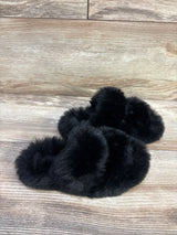 Plush Slide Slippers Black sz 9c