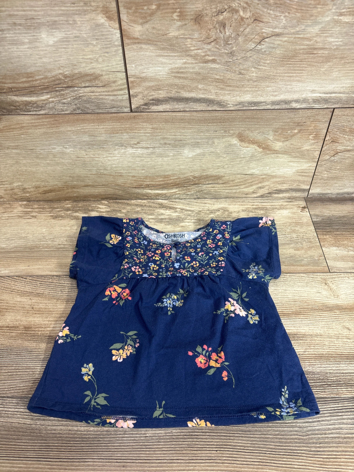 Oshkosh Floral Short Sleeve Blouse Blue sz 4T