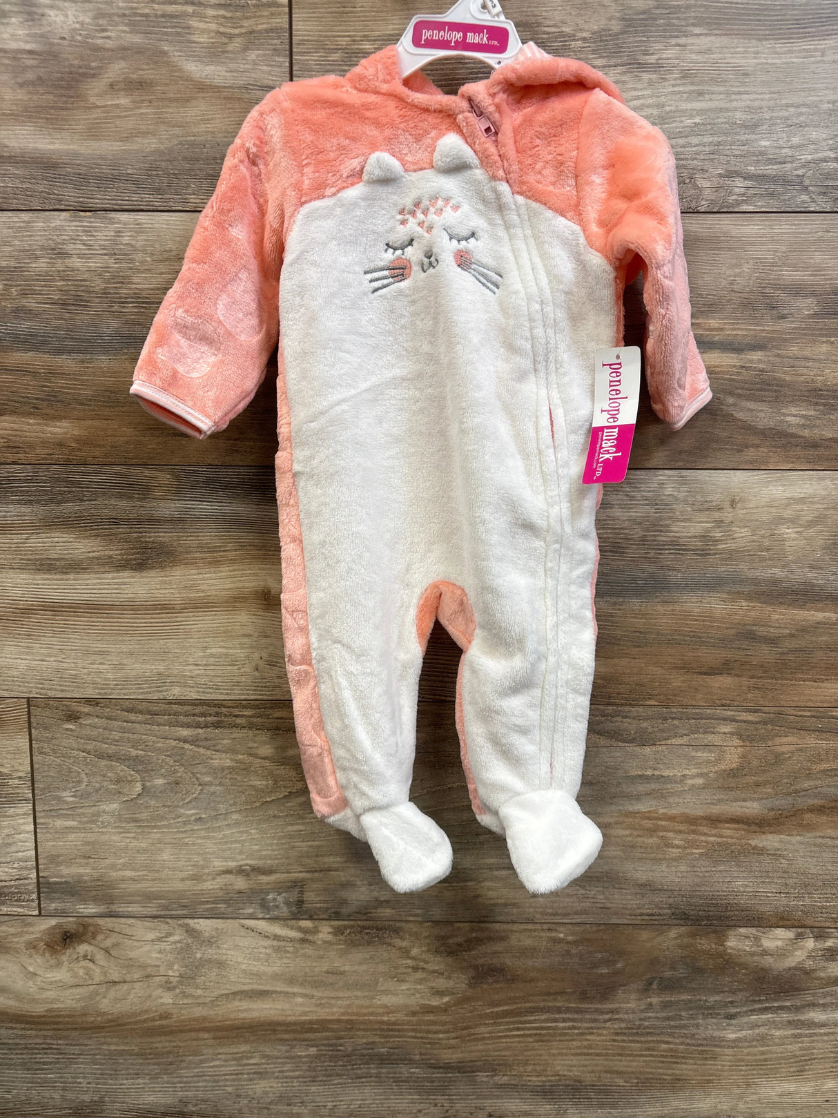 NEW Penelope Mack Plush Hooded Coverall Pink sz 0/3m