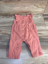 Carter's Crinkle Button Front Jumpsuit Coral sz 6m