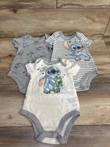 Disney Baby 3pk Stitch Bodysuit set Grey sz 6-9m