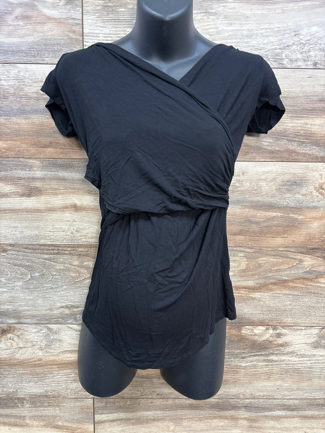 Old Navy Maternity Cross Front Nursing Shirt Black sz Small - Me n Mommy To Be