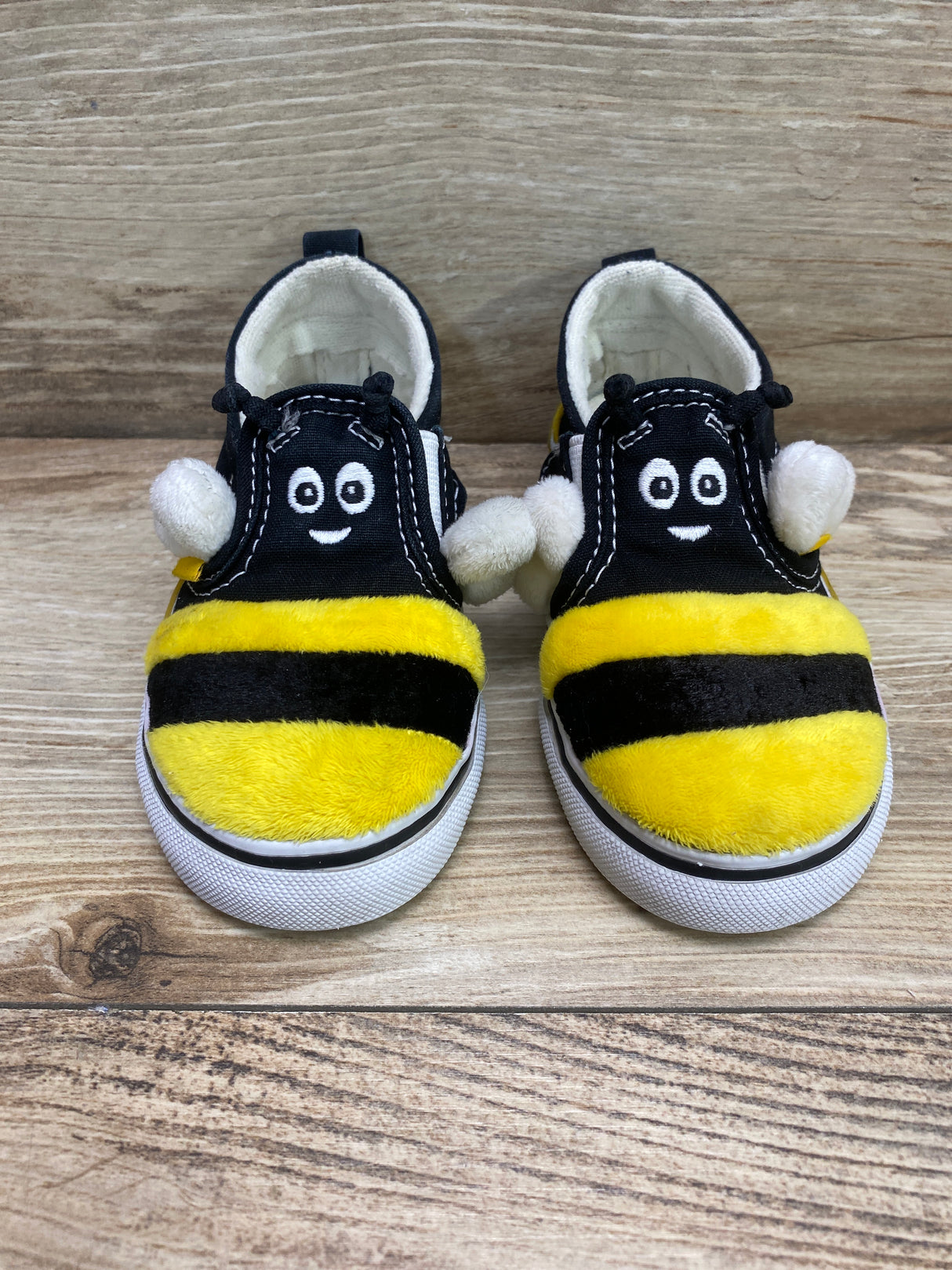 Vans Toddler Slip-On V Bee Shoes Black/Yellow Sz 8c