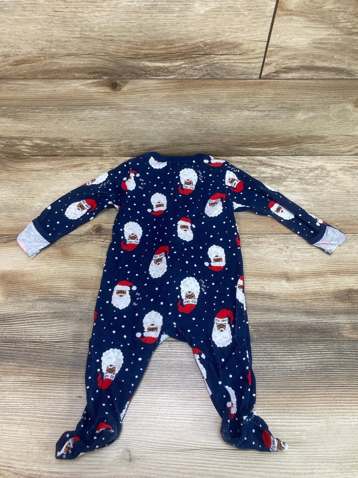 Old Navy Santa Print Sleeper Blue sz 6-9m