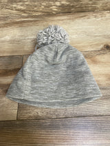 NEW Cat & Jack Fleece Pom Pom Beanie Grey sz 2T-5T