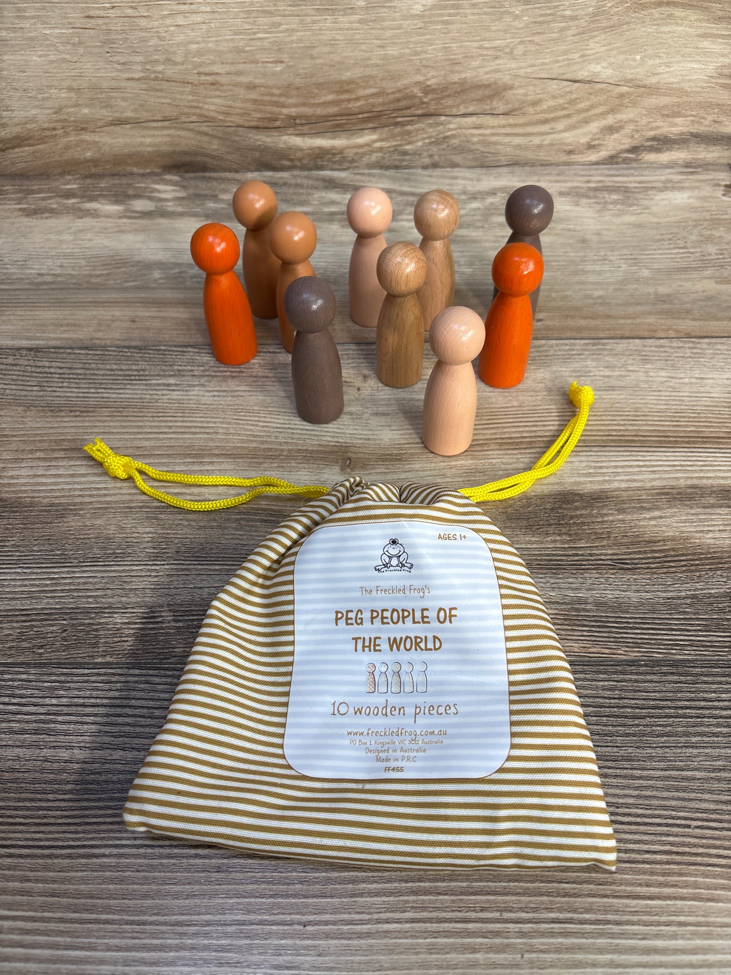 The Freckled Frog's Wooden Peg People of the World 10pc