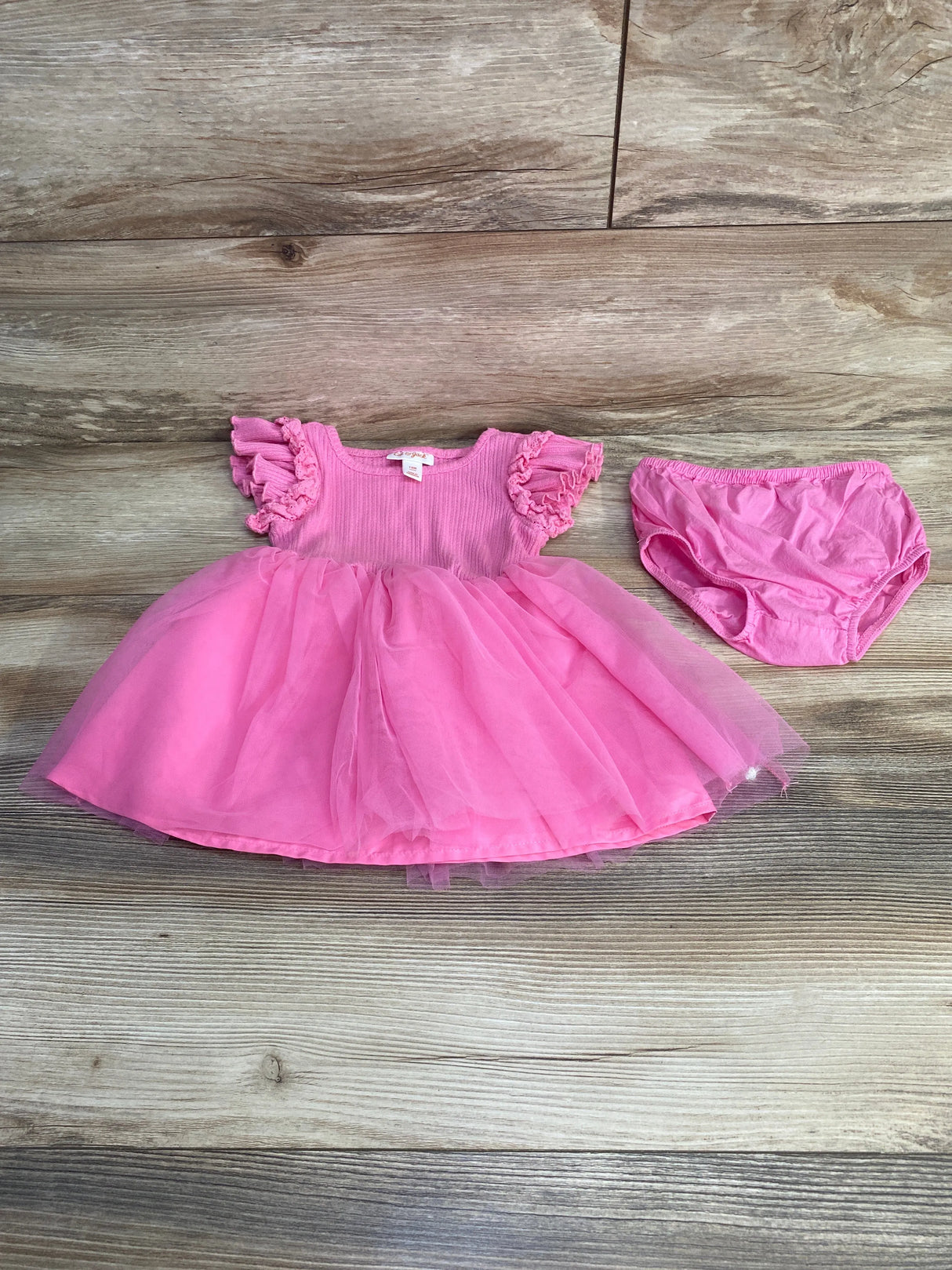 Cat & Jack 2pc Tulle Dress & Bloomers Pink sz 12m