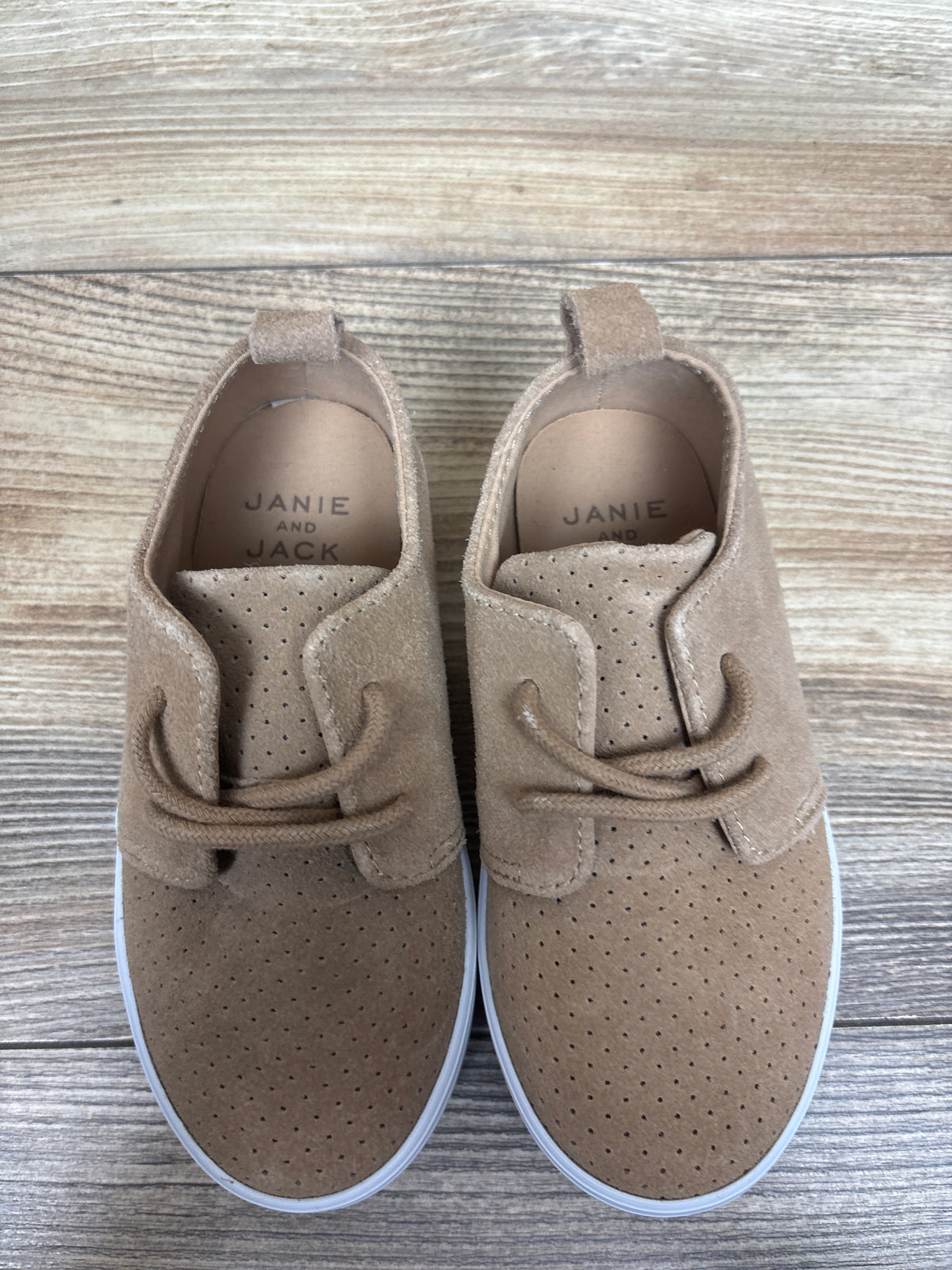 Janie & Jack Suede Perforated Sneakers Tan sz 9c