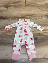 NWOT Monica + Andy Puppy Print Ruffled Coverall White sz 0-3m