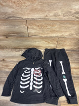 Cat & Jack 2pc Skeleton Sweatshirt & Jogger Set Grey sz 4T