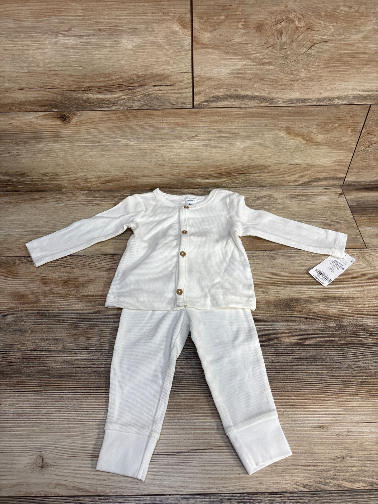 NEW Carter's 2pc Button Front Cardigan & Pants Set White sz 9m