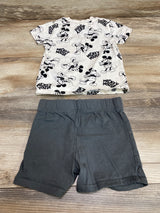 Primark Disney 2pc Mickey Mouse Shirt & Shorts White sz 9-12m