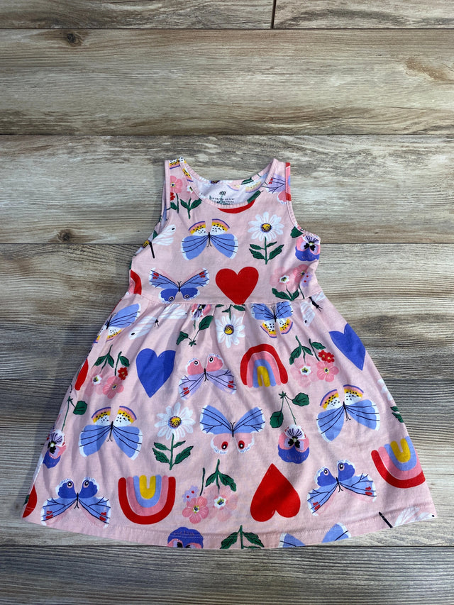 H&M Butterfly Tank Dress Pink sz 3-4T - Me n Mommy To Be