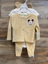 NEW Disney Baby 5pc Mickey Mouse Velvet Gift Set Yellow sz 3/6m
