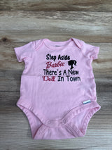 Gerber 'Step Aside Barbie There's A New Doll In Town' Bodysuit Pink sz 0-3m