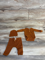 Rachel Zoe 2pc Ribbed Bodysuit & Pants Set Brown sz 0-3m