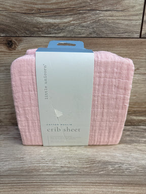 NEW Little Unicorn Cotton Muslin Crib Sheet Solid Pink - Me n Mommy To Be