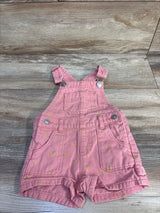 Wonder Nation Denim Floral Shortalls Pink sz 18m