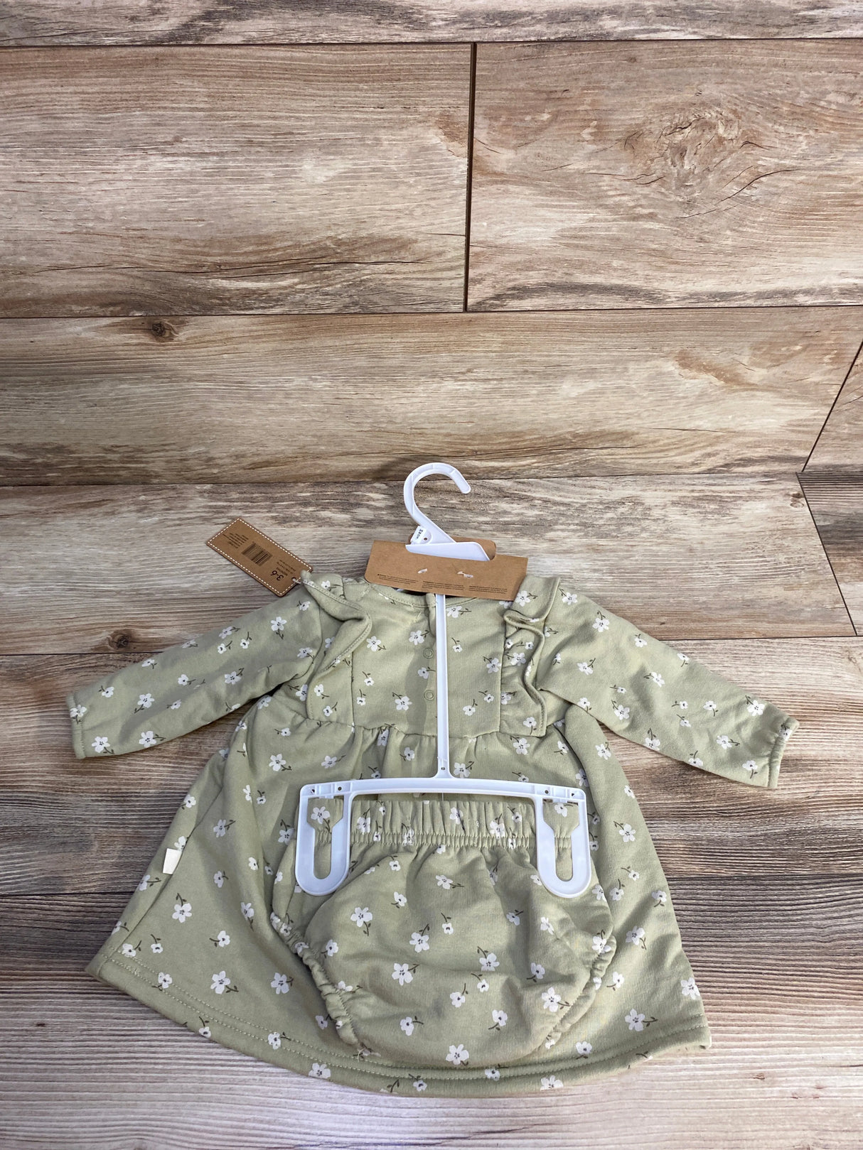 NEW Kit + Peal Floral Dress & Bloomers Set Green sz 3-6m