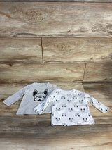 NEW Mighty Goods 2pk Puppy Print Shirt Set Grey sz 3m
