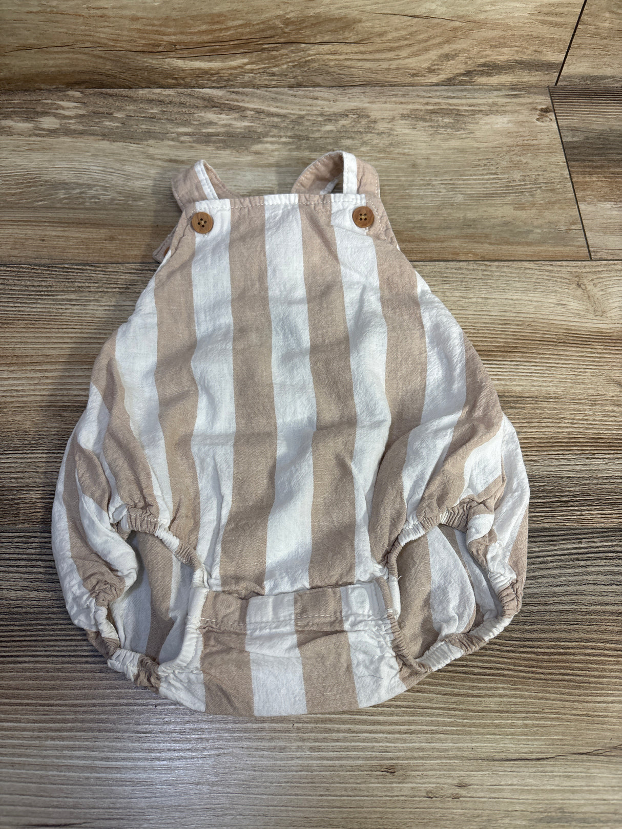 Little Co Striped Bubble Romper White sz 9m