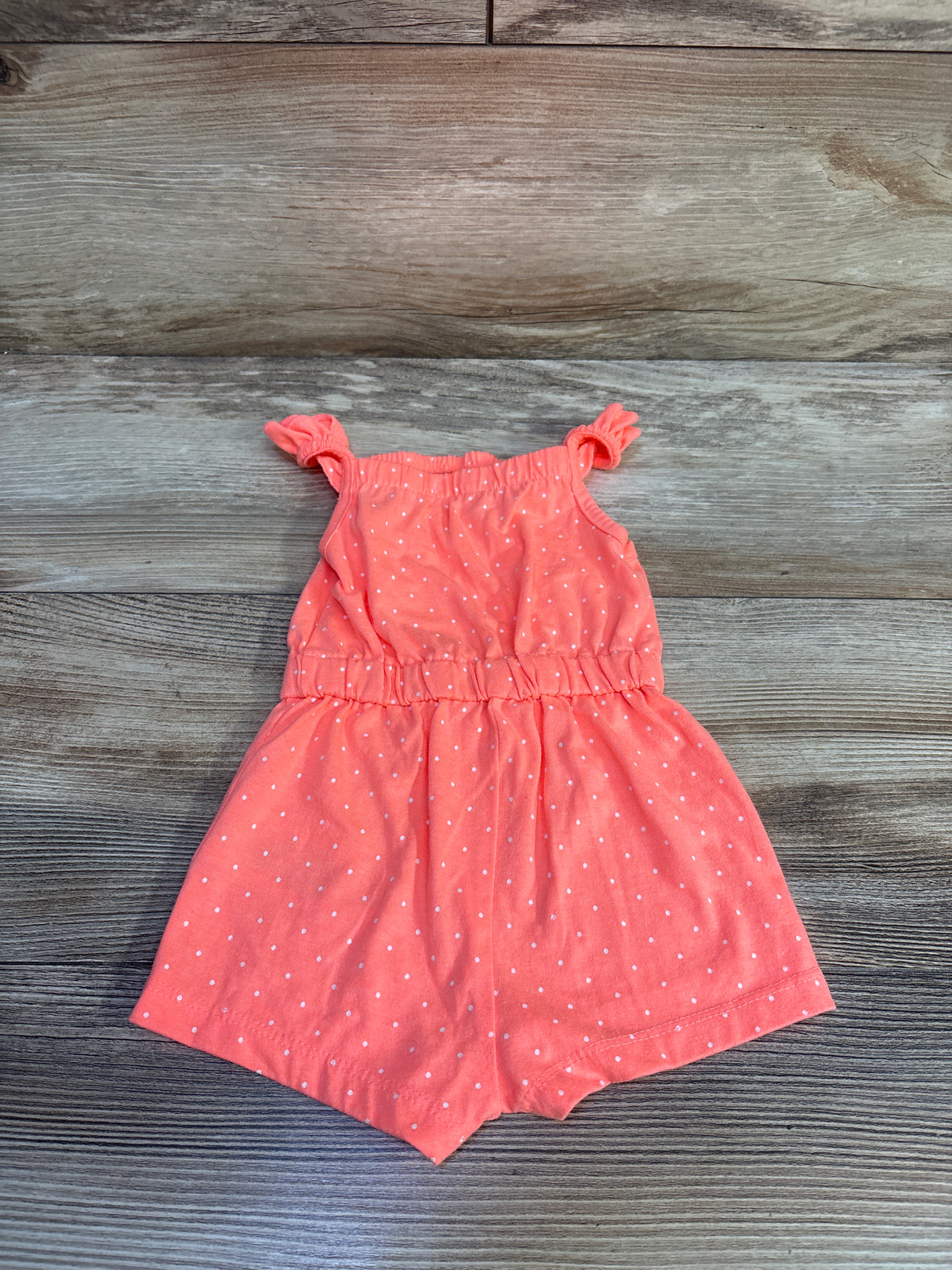 Polka Dot Shortie Romper Coral sz 3-6m