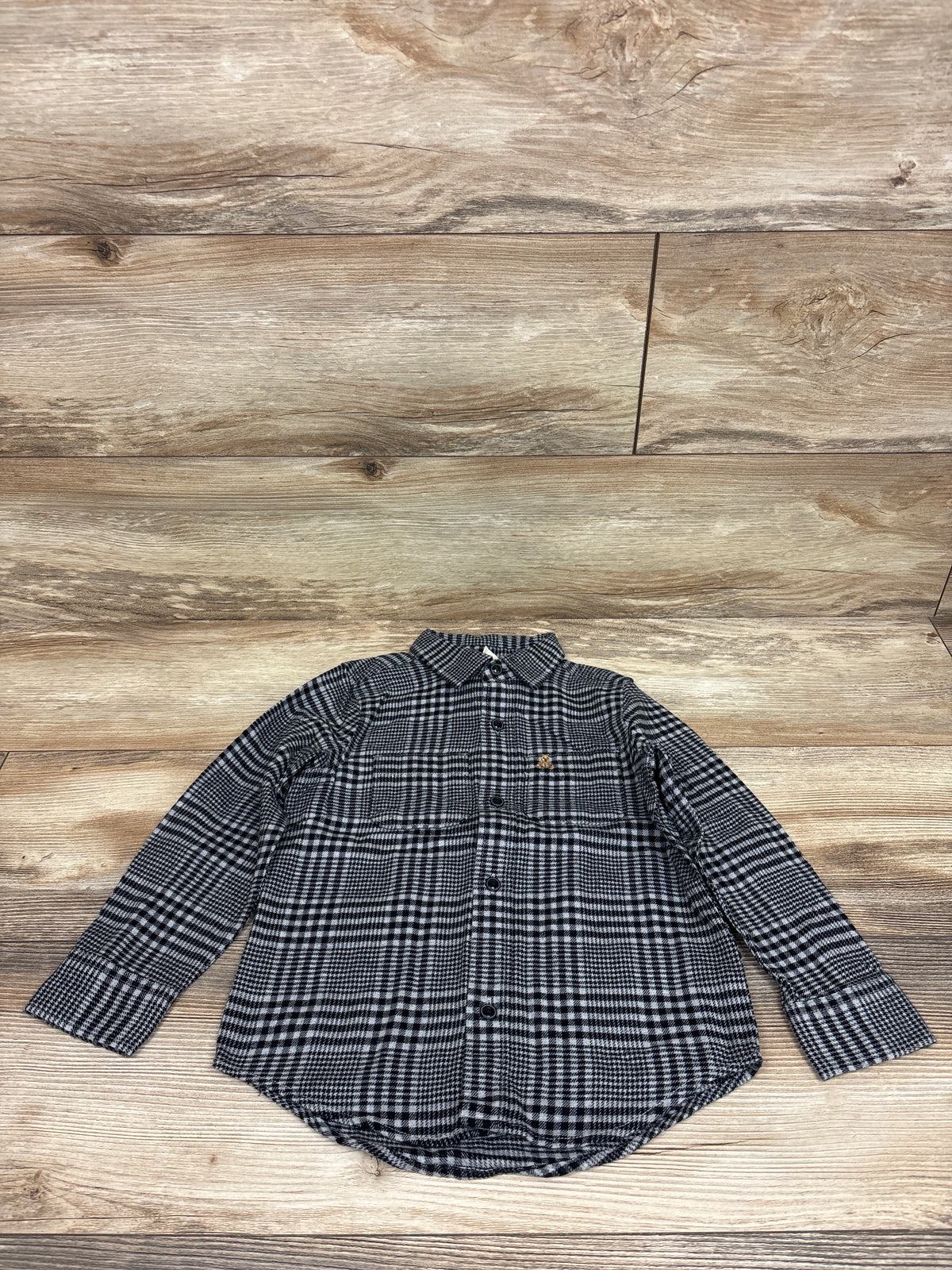 NEW Baby Gap Organic Cotton Flannel Shirt in Grey Heather sz 5T