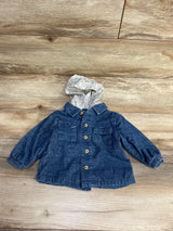 Cat & Jack Hooded Button Up Shacket Blue sz 6-9m