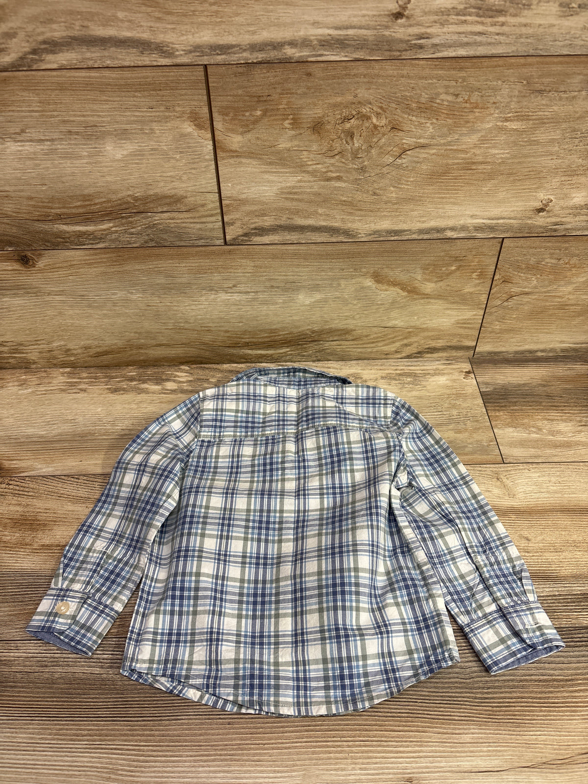 OshKosh Plaid Button-Up Shirt Blue sz 2T