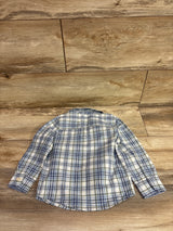 OshKosh Plaid Button-Up Shirt Blue sz 2T