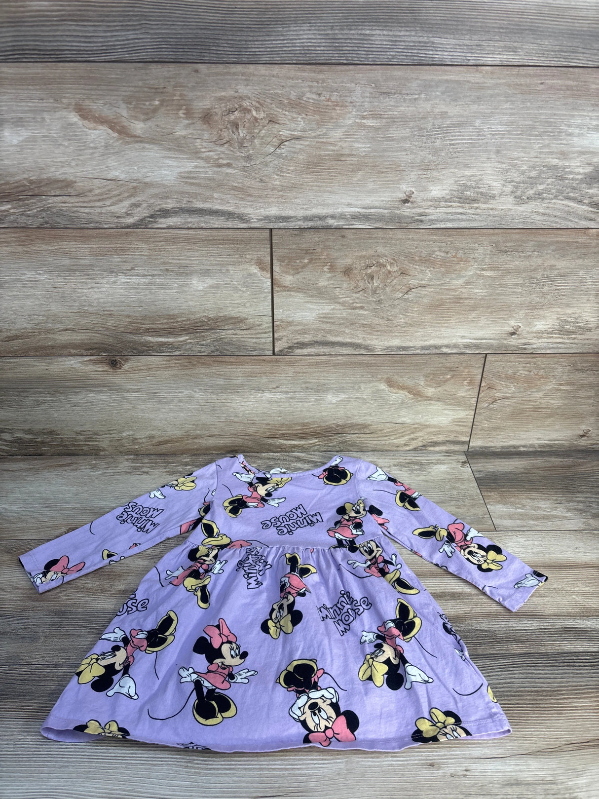 H&M Disney Minnie Mouse Long Sleeve Dress Purple sz 3T