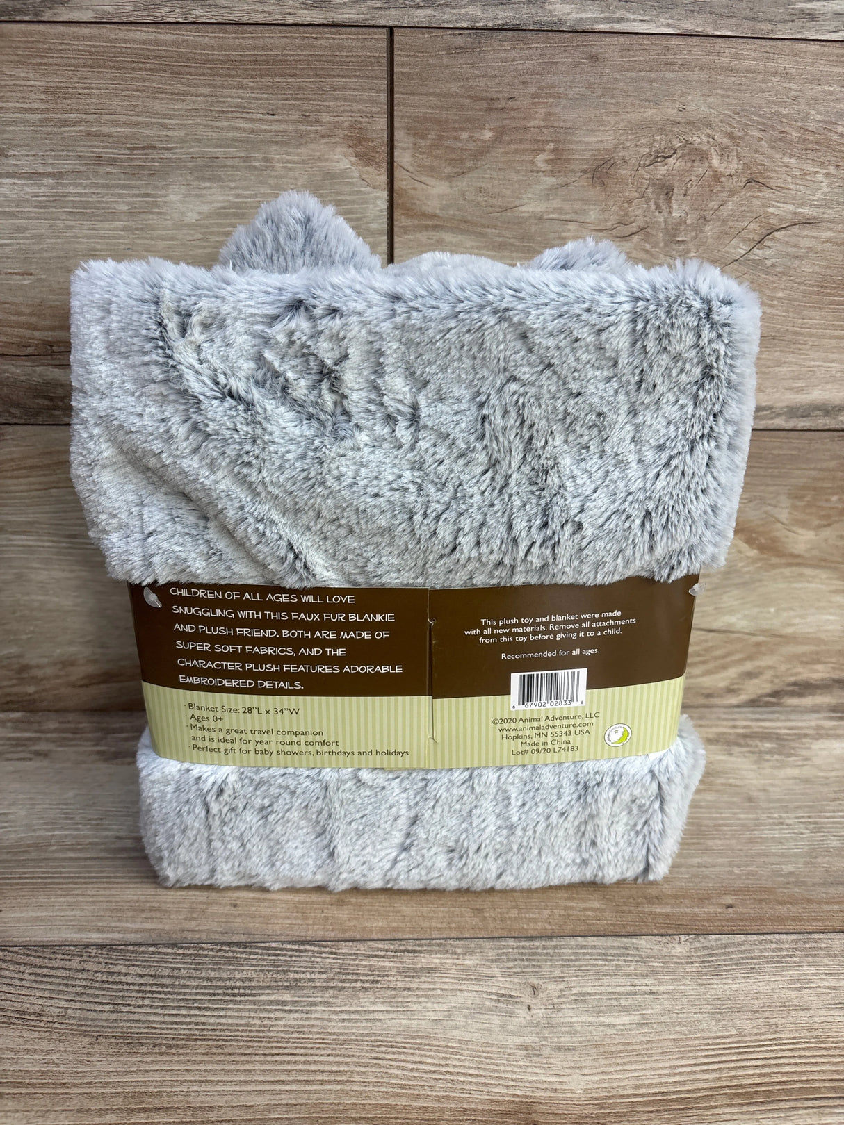 NEW Animal Adventure Cuddle Bundles 2pc Blanket & Soft Toy Set - Elephant