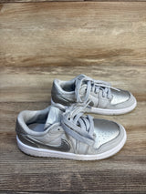 Air Jordan 1 Retro Low OG TD 'Metallic Silver' Sneakers sz 9c