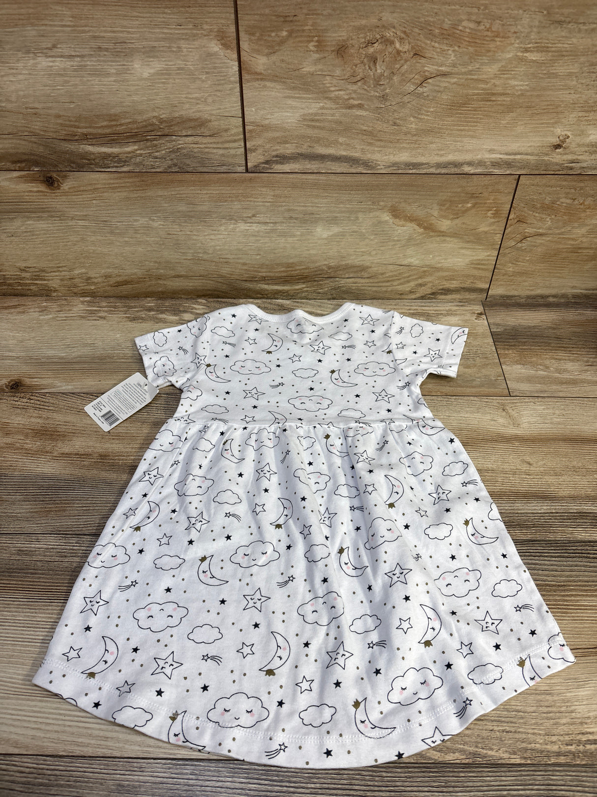 NEW Hudson Baby Cloud and Moon Print Dress White sz 3T