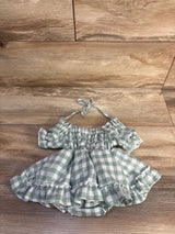 Ruffled Plaid Bodysuit Dress Green sz 6-9m