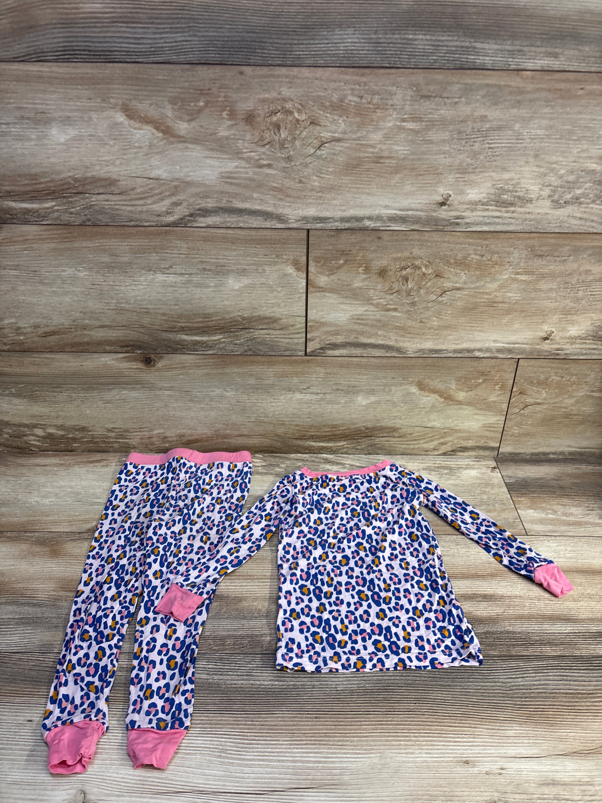 Little Sleepies Leopard Print 2pc Bamboo Pajama Set Pink sz 18-24m