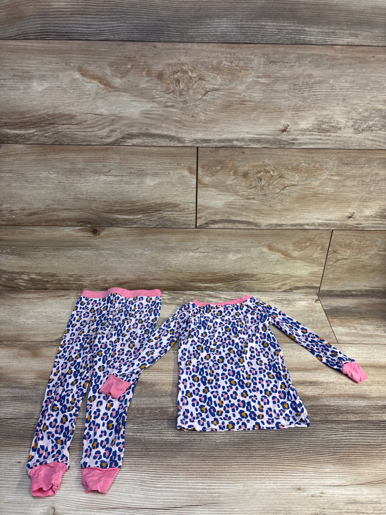 Little Sleepies Leopard Print 2pc Bamboo Pajama Set Pink sz 18-24m