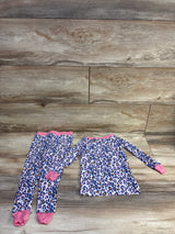 Little Sleepies Leopard Print 2pc Bamboo Pajama Set Pink sz 18-24m