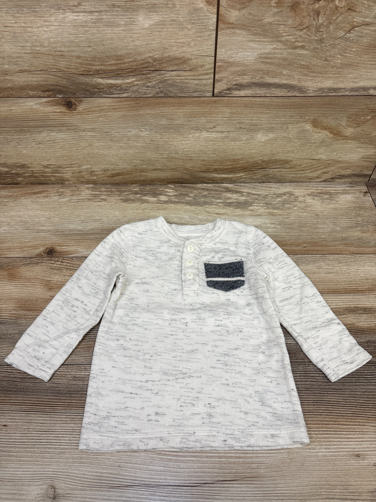 Cat & Jack Knit Henley Shirt Ivory sz 18m