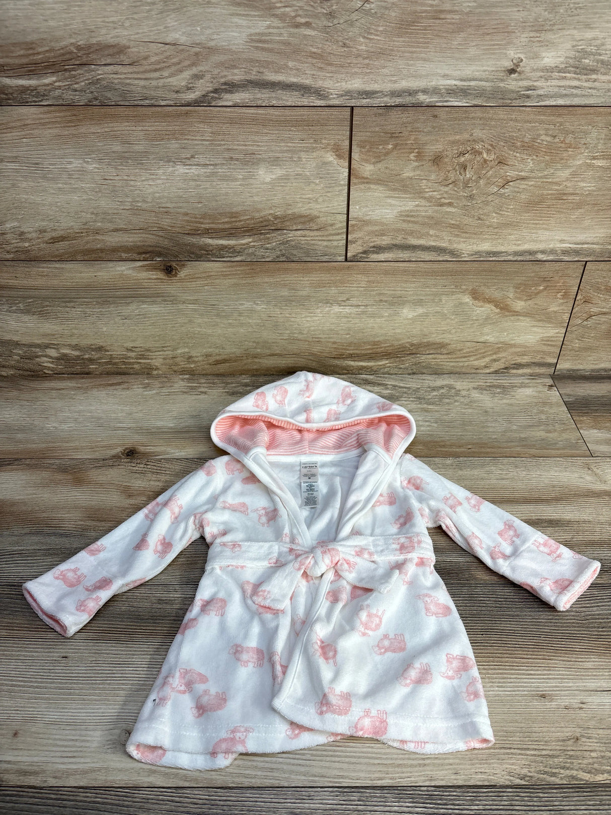 Just One You Sheep Print Robe White sz 0-9m - Me n Mommy To Be