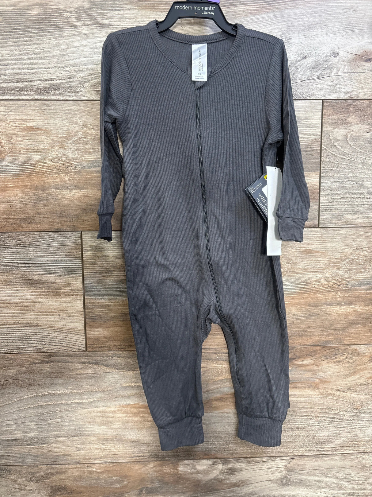 NEW Modern Moments Ribbed Footless Sleeper Grey sz 12m